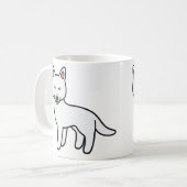 白いシベリアンハスキーキャラクター コーヒーマグカップ (正面左)