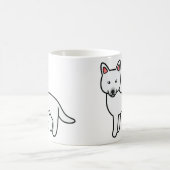 白いシベリアンハスキーキャラクター コーヒーマグカップ (中央)