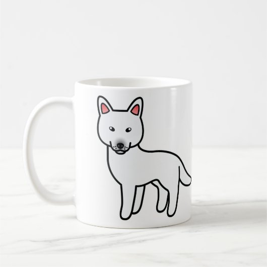 白いシベリアンハスキーキャラクター コーヒーマグカップ (左)