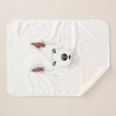 白いシベリアン・ハスキー犬 – 白い雪犬 シェルパブランケット (正面(横))