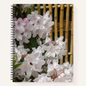 白いシャクナゲの花と竹垣の花 ノートブック (正面)