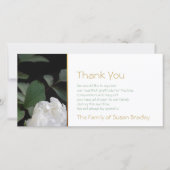 白いシャクヤク2の記念物の悔やみや弔慰は感謝していしています サンキューカード (正面)