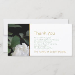 白いシャクヤク2の記念物の悔やみや弔慰は感謝していしています サンキューカード