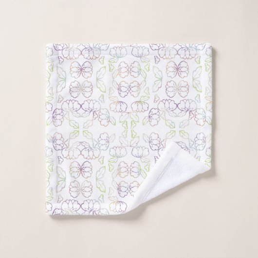 白いシャクヤク ウォッシュタオル (ウォッシュタオル)