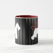 白いシュナウツァーのコーヒー・マグ マグカップ (中央)