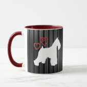 白いシュナウツァーのコーヒー・マグ マグカップ (左)