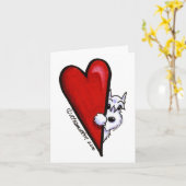 白いシュナウツァー愛 カード (黄色い花)