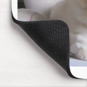 白いシュークリームのチャウチャウの子犬 マウスパッド (コーナー)