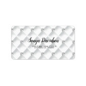 白いシルクとビーズ ラベル (正面)