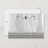 白いシルク、白い真珠と銀ありがとう ノートカード (裏面)