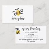 白いシンプルなハチミツ蜂 名刺 (正面/裏面)