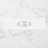 白いシンプルの優雅な結婚式は素朴な ペットボトルラベル (シングルラベル)