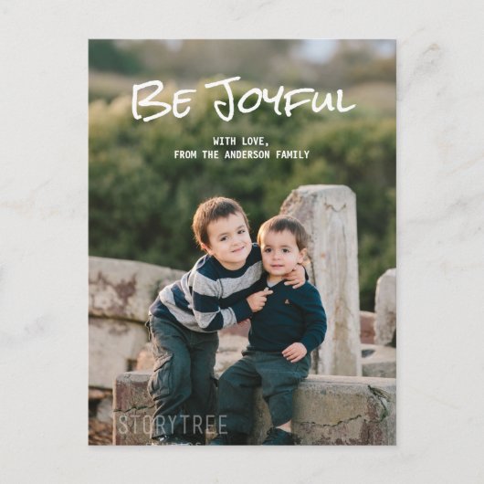 白いシンプルの台本が楽しい写真はがき ポストカード (正面)