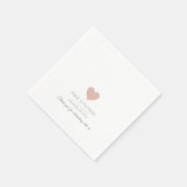 白いシンプルウェディングエレガントパーティーのバラハート スタンダードカクテルナプキン (角)