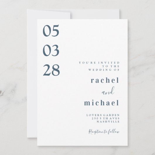 白いシンプルエレガント招待 招待状 (正面)