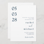 白いシンプルエレガント招待 招待状 (正面/裏面)