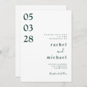 白いシンプルエレガント招待 招待状 (正面/裏面)