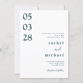 白いシンプルエレガント招待 招待状