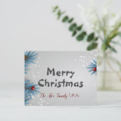 白いシンプルクリスマス ポストカード (スタンド正面)