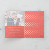 白いシンプルサンゴハート写真は折り畳ま結婚れた 招待状 (内部)