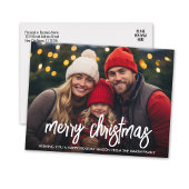 白いシンプルメリークリスマススクリプトの写真 シーズンポストカード