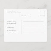 白いシンプル写真ミニマルと日付写真の保存 案内ポストカード (裏面)