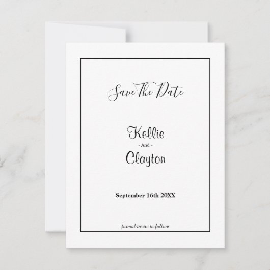 白いシンプル枠付き日付の保存 (正面)