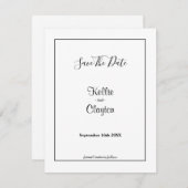 白いシンプル枠付き日付の保存 (正面/裏面)