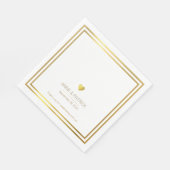 白いシンプル結エレガントフェイク婚パーティーの金ゴールド スタンダードランチョンナプキン (角)