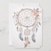 白いシンプル背景にドリームキャッチャーデザイン 招待状 (裏面)