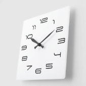 白いシンプル スクエア壁時計 (傾斜)