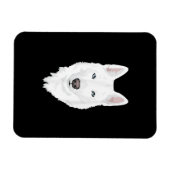 白いシ素晴らしベリアハスキー-甘い白い雪 マグネット (横)