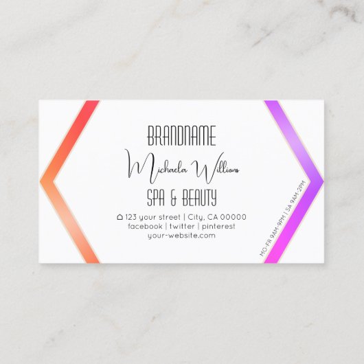 白いジオメトカラフルリで目を引くモダン 名刺 (裏面)