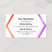 白いジオメトカラフルリを持つアイキャッチャースタイリッシュ 名刺 (裏面)