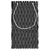 白いジオメトリ繰り返し スモールペーパーバッグ (裏面)