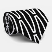 白いジオメトリ繰り返し ネクタイ (ロール)