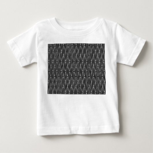 白いジオメトリ繰り返し ベビーTシャツ (正面)