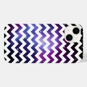 白いジグザグのパープルギャラクシー・クラスター Case-Mate iPhoneケース (裏面 (横))