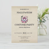 白いジャック・オ・ランタン フラワー ヴィンテージ ハロウィン 招待状 (スタンド正面)