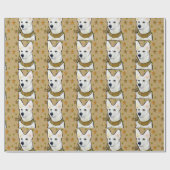 白いジャーマンシェパードの兵隊 ラッピングペーパー (フラット)