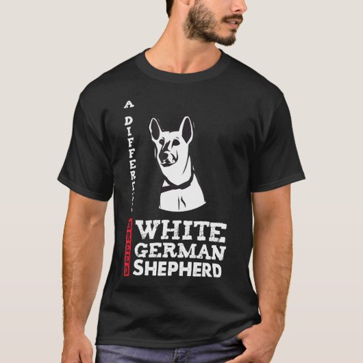 白いジャーマンシェパード 別の品種 Tシャツ (正面)