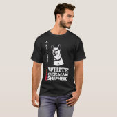 白いジャーマンシェパード 別の品種 Tシャツ (正面フル)