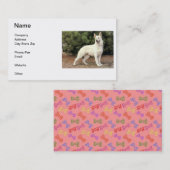 白いジャーマン・シェパードの名刺 名刺 (正面/裏面)