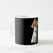 白いスイスの羊飼いと風船の贈り物 コーヒーマグカップ (正面左)