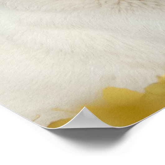 白いスイスの羊飼い犬の写真、かわいい毛皮の友人 ポスター (角)