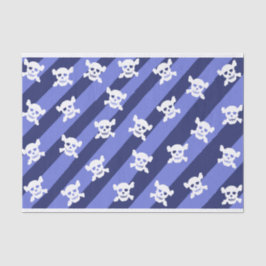 白いスカルと青のクロスボーンストライプ 薄葉紙