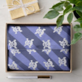 白いスカルと青のクロスボーンストライプ 薄葉紙 (ギフト)