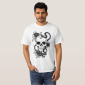 白いスカルのTシャツ Tシャツ (正面フル)