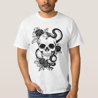 白いスカルのTシャツ Tシャツ