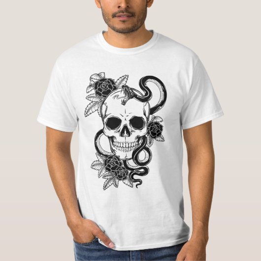 白いスカルのTシャツ Tシャツ (正面)